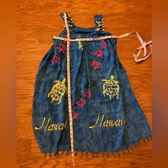 Kisses and hugs dress Size Large Swim Cover Beaded straps Hawaii Turtles - Picture 9 of 10